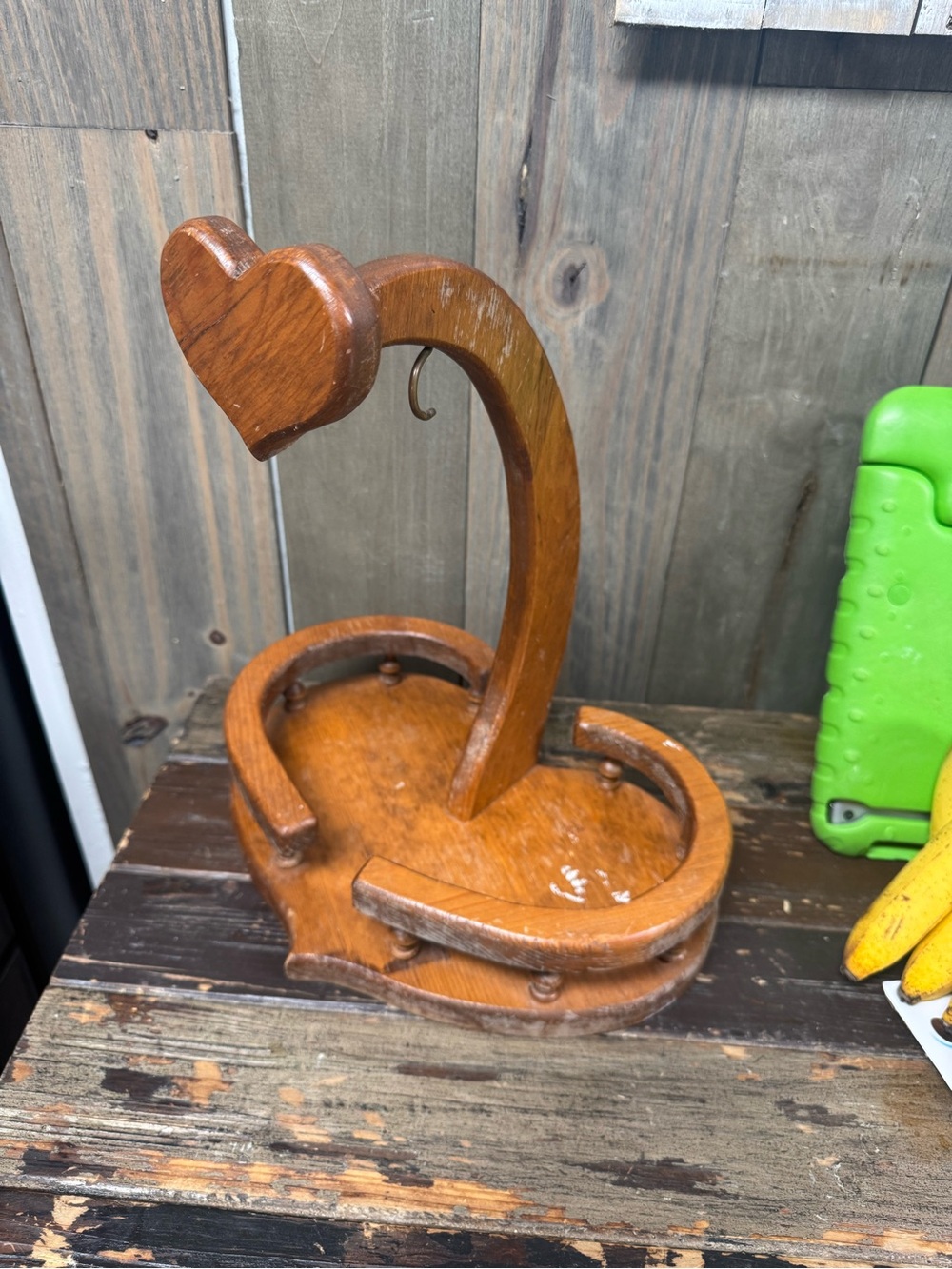 Wooden heart fruit basket